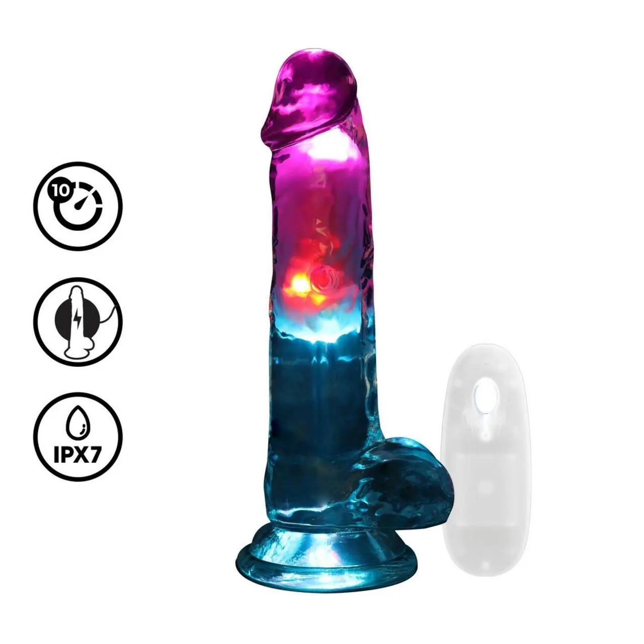 RealRock LED Wibrujący Model Prostoliniowy z Kulami 18 cm Transparentny