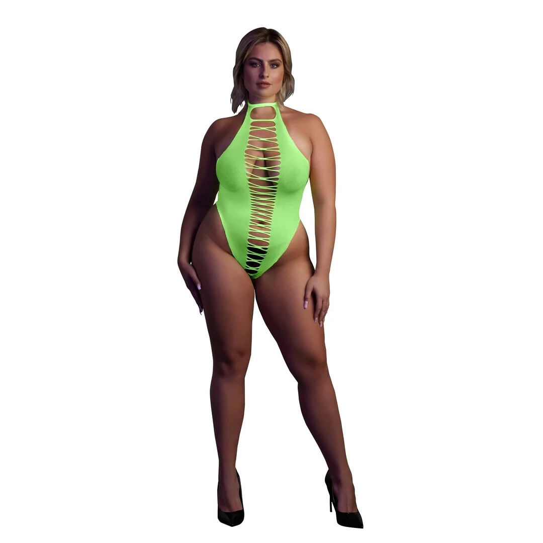 Shots Ouch! Body Neon UV XL/XXXXL wysoki kroj elastyczne rożowe
