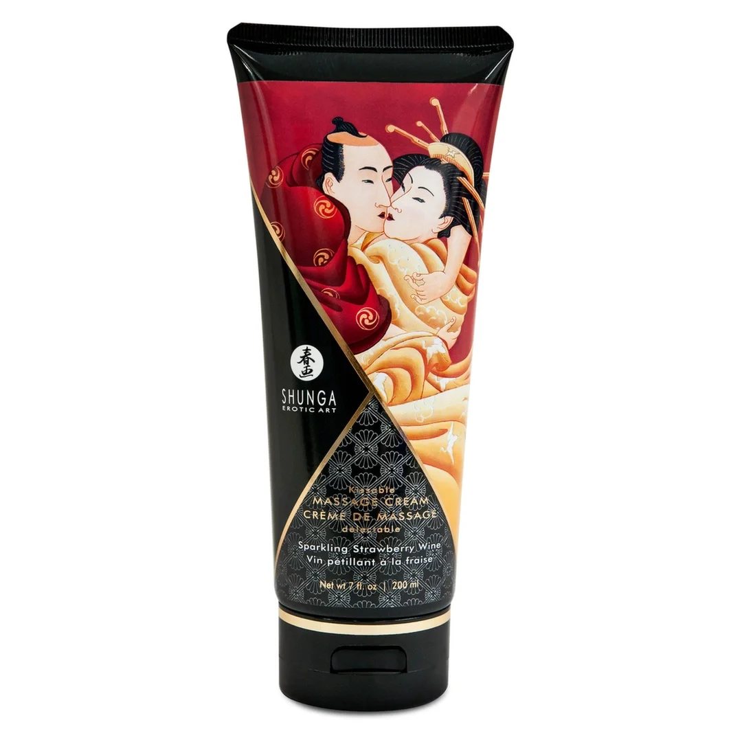 Shunga Massage Cream Sparkling Strawberry Wine 200 ml - krem do masażu