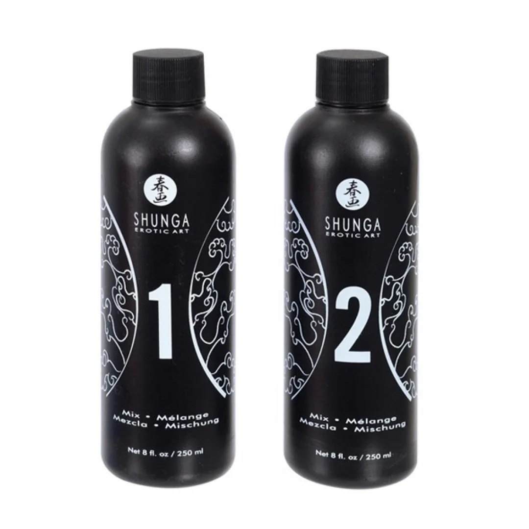 Shunga Oriental Body-to-Body Żel do masażu Exotic Fruits 2x250ml + prześcieradło