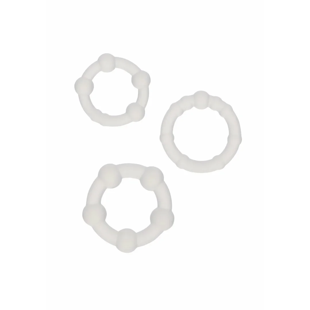 Silicone Beaded Rings zestaw 3 pierścieni silikonowych premium czarny
