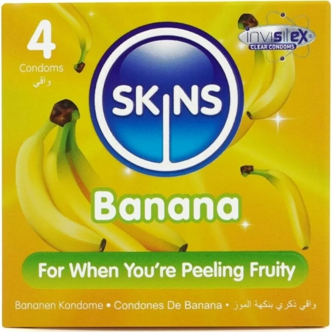Skins Banana Premium - prezerwatywy smakowe bananowe 4 sztuki