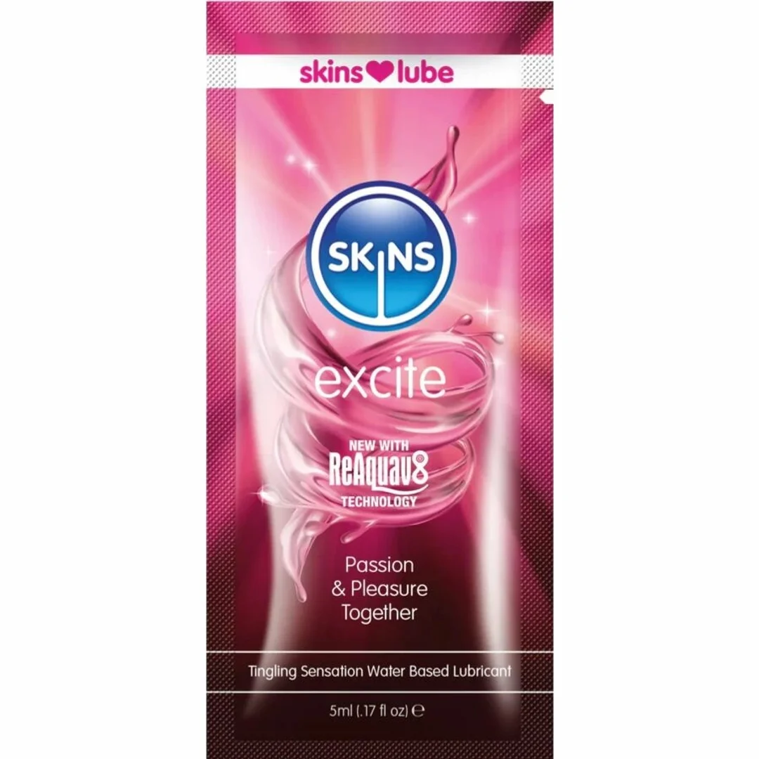 Skins Excite Lubrykant na bazie wody 5 ml jednorazowy, mentolowy efekt