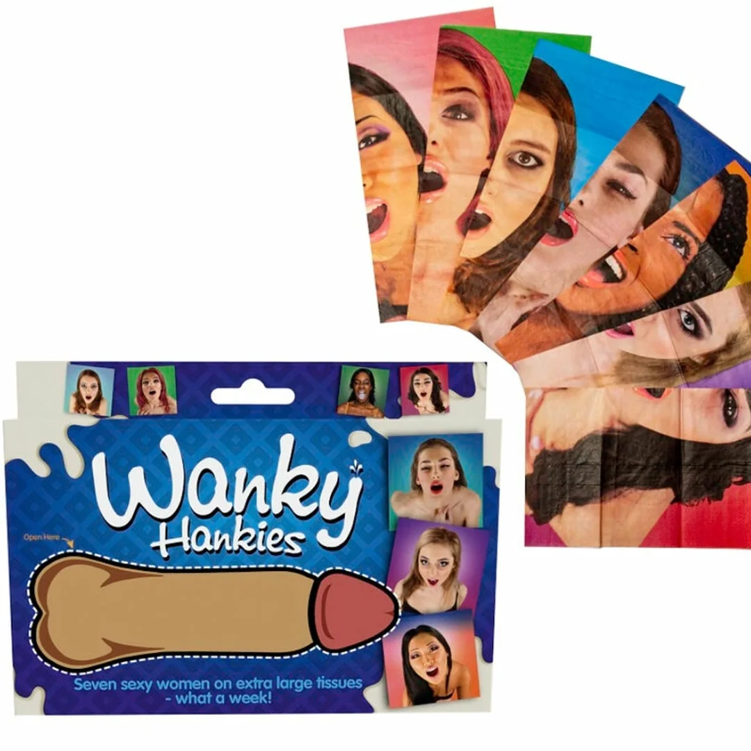 Spencer & Fleetwood Wanky Hankies - Zestaw 7 dużych ozdobnych chusteczek 33x33 cm