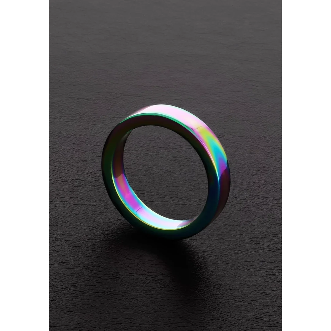 Steel Flat Ring Rainbow 8 x 50 mm - anodyzowana stal, płaski model