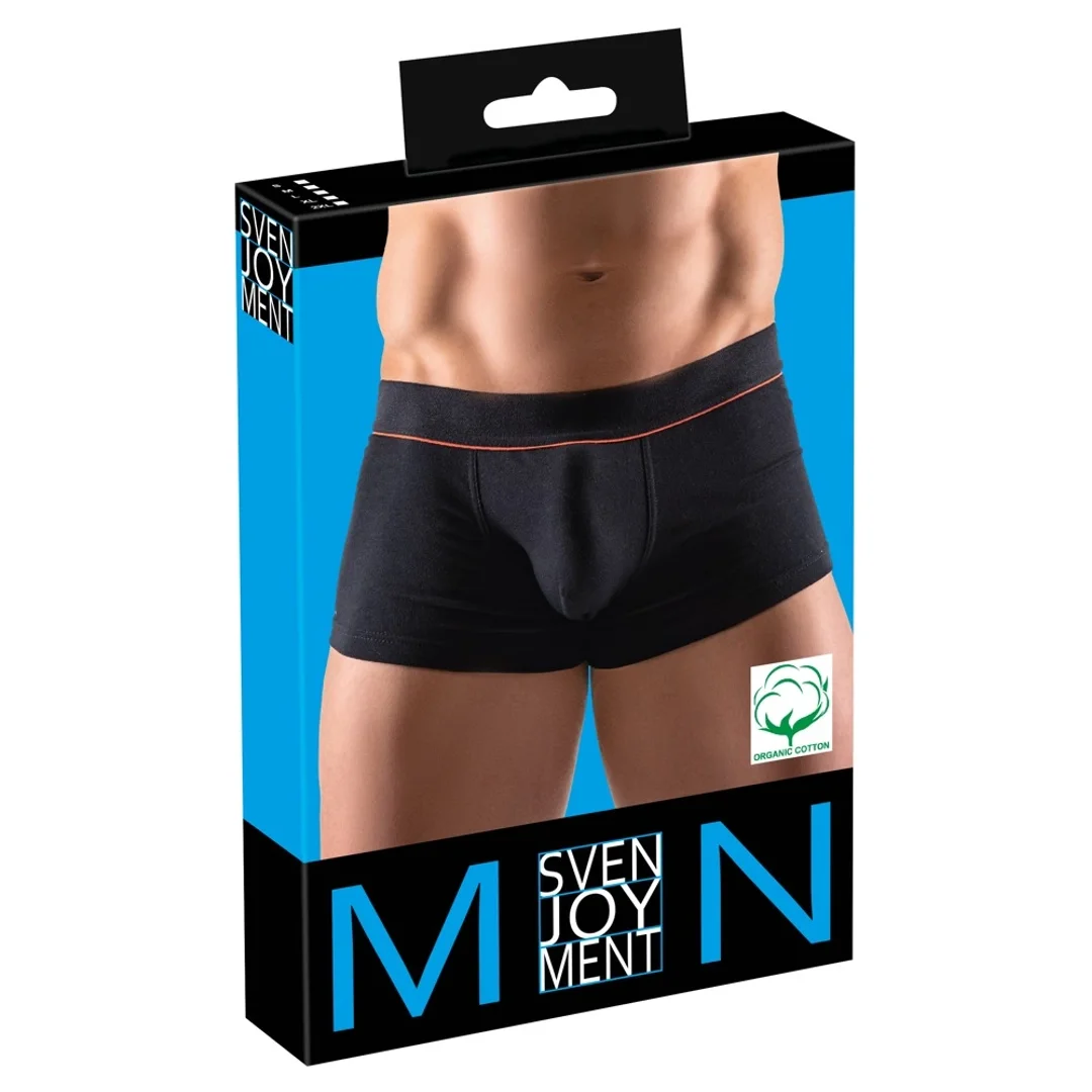 Svenjoyment Bokserki Męskie S Czarny z Czerwonym Paskiem Organic Cotton