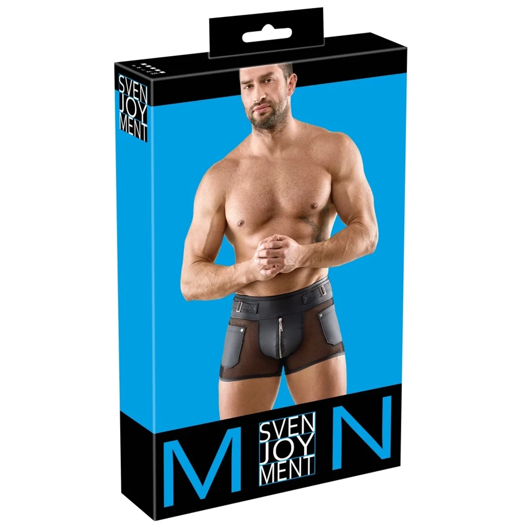 Svenjoyment Men's Pants L czarne matowe z siateczką i zamkiem