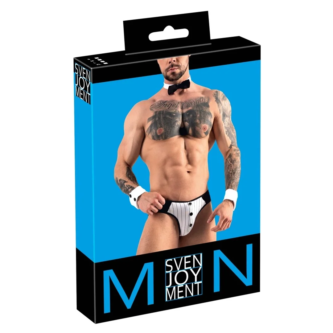 Svenjoyment Zestaw Męski XL - Majtki bez tyłu, muszka, mankiety