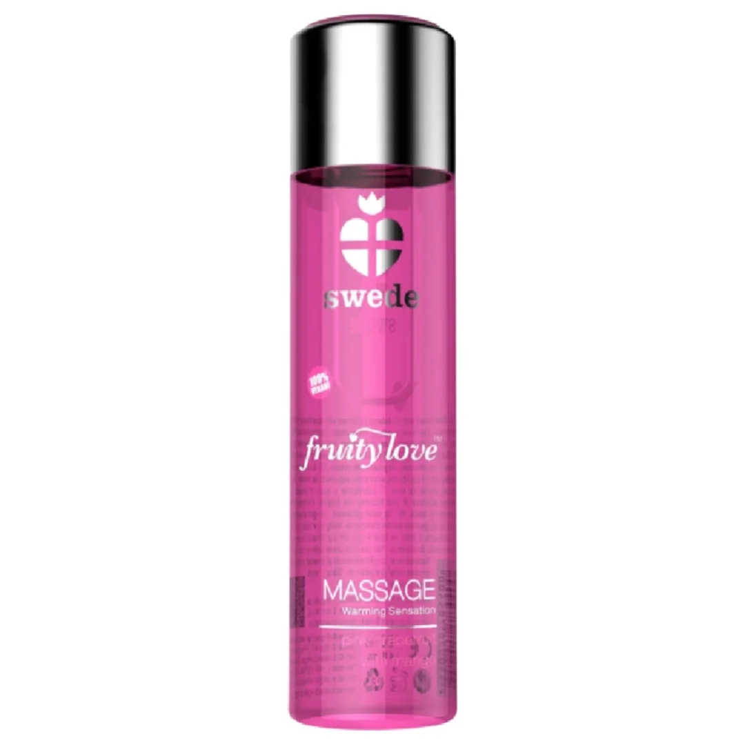 Swede Fruity Love Olejek do masażu rozgrzewający Malina Rabarbar 120ml