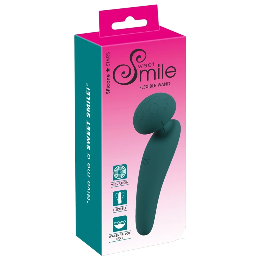 Sweet Smile Flexible Wand Masażer Zielony 14.2 cm, 10 Trybow, USB