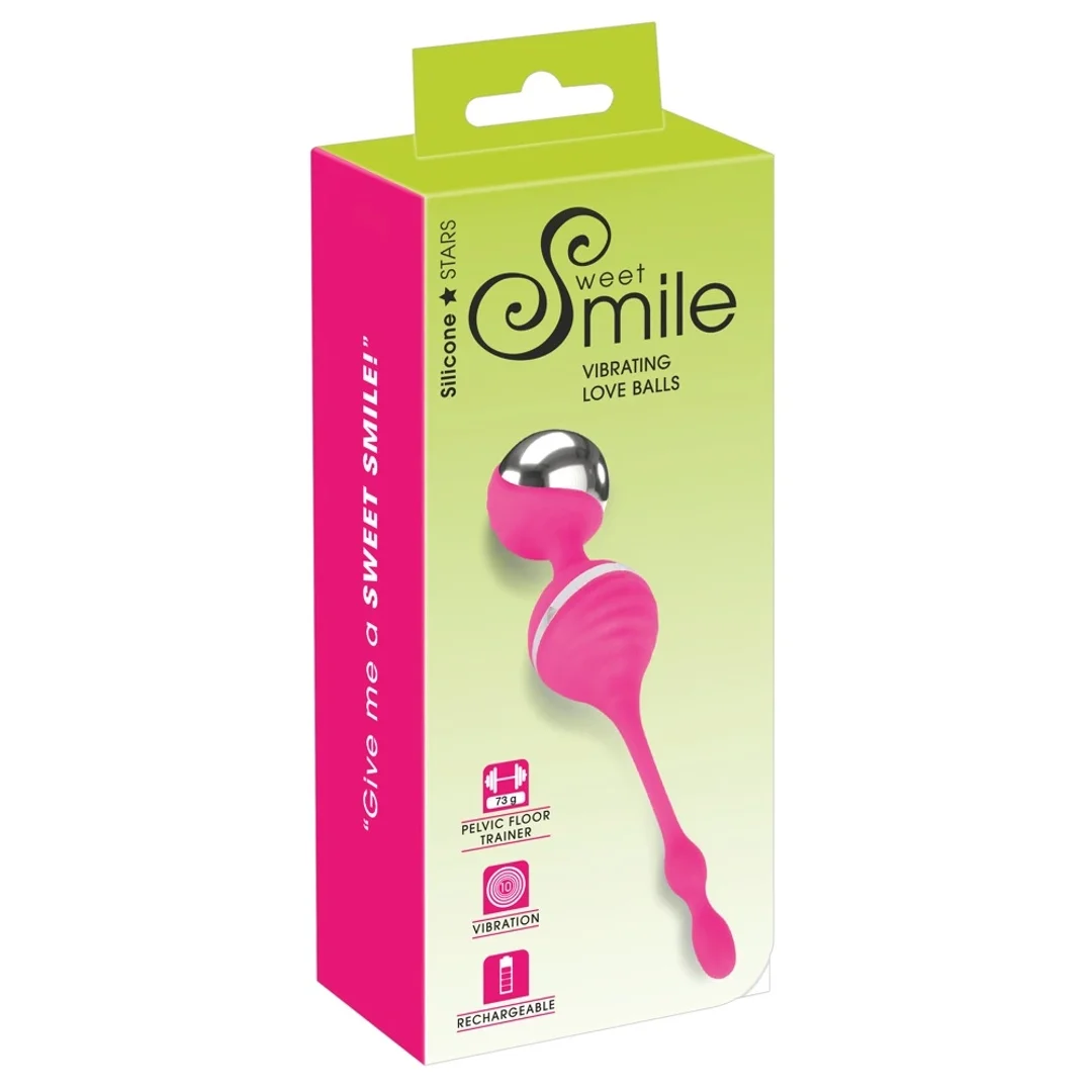 Sweet Smile Kule Treningowe Rożowe 10 Trybow Wibracji USB 18cm