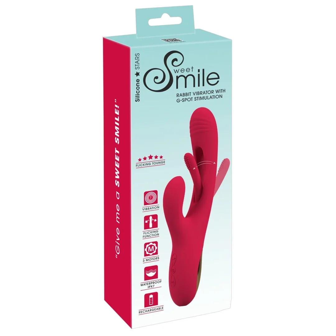 Sweet Smile Rabbit Flicking - Model z funkcją Flicking Tongue, fioletowy 24,2 cm