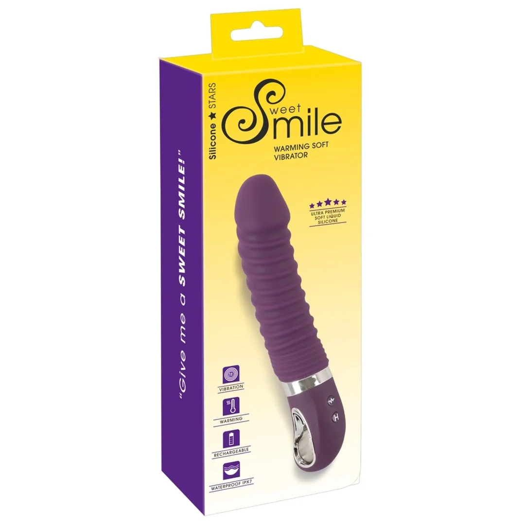 Sweet Smile Warming Soft fioletowy - wibrator z funkcją grzania, silikon