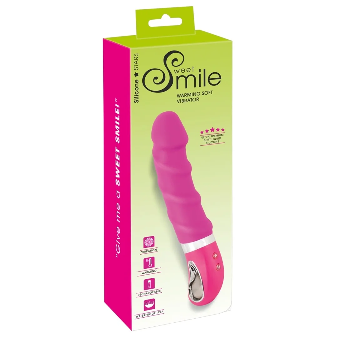 Sweet Smile Wibrator Warming Soft rożowy z funkcją grzania 22,8 cm