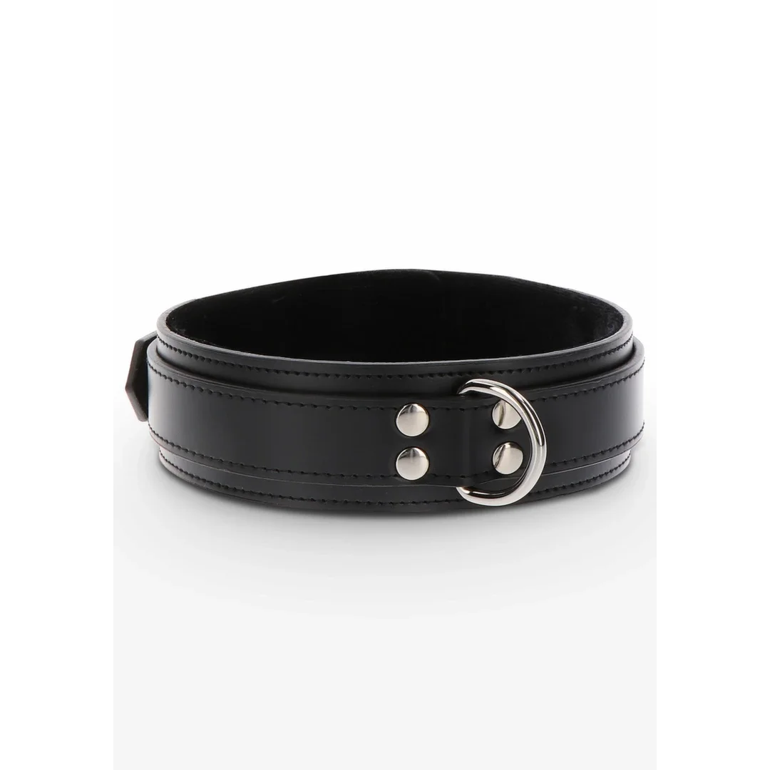 TABOOM Heavy D-Ring Collar regulowany kołnierz z ekoskory czarny