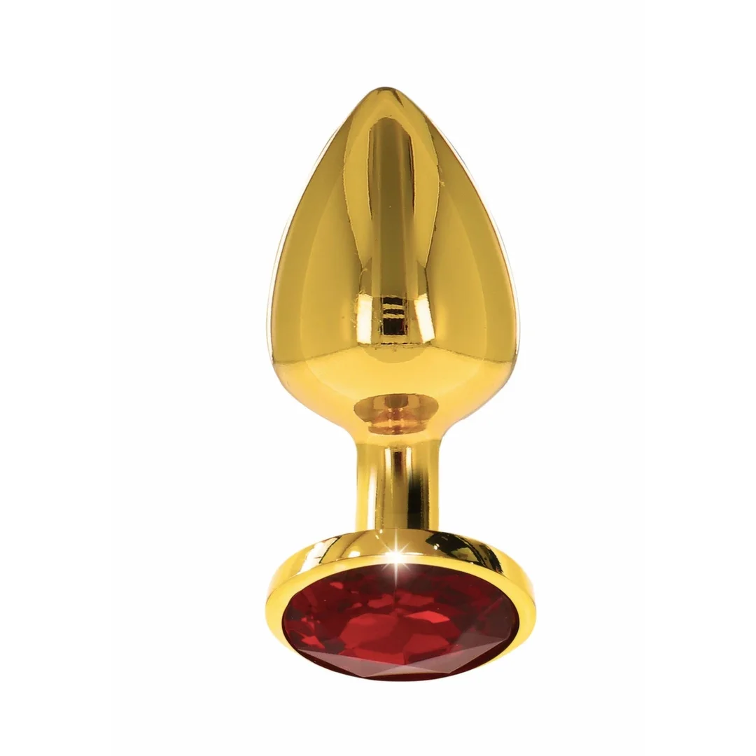 Taboom Plug With Diamond Jewel L złoty z czerwonym kryształem
