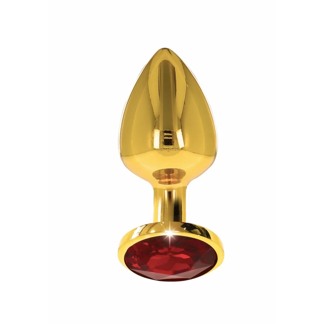 Taboom Plug With Diamond Jewel M złoty z czerwonym kryształem