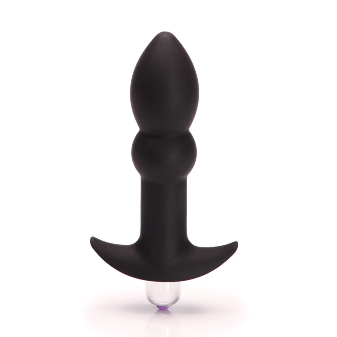 Tantus Perfect Plug Plus Black - silikonowy model z wibracją, 10,1 cm