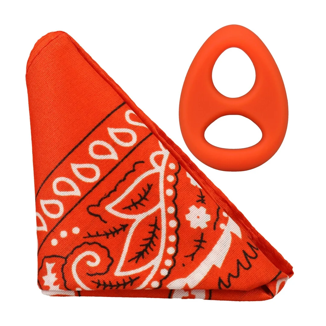 The Code silikonowy pierścień z opaską bandana, pomarańczowy zestaw