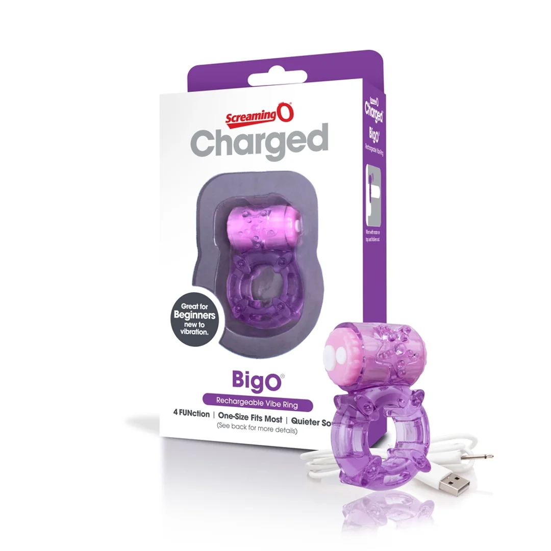 The Screaming O Charged Big O Purple - Pierścień wibrujący, 3 tryby