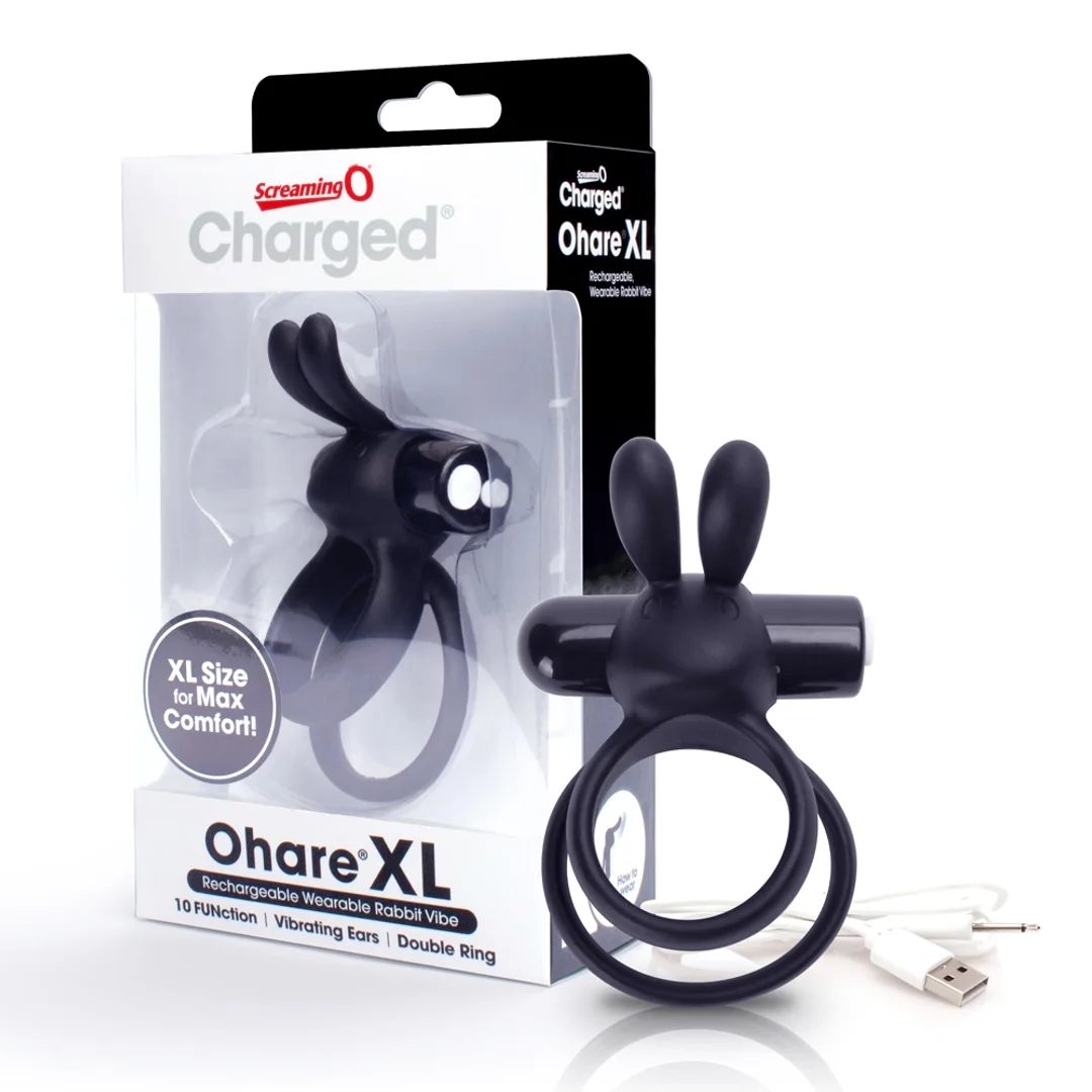The Screaming O Charged Ohare XL Black podwojny pierścień wibrujący