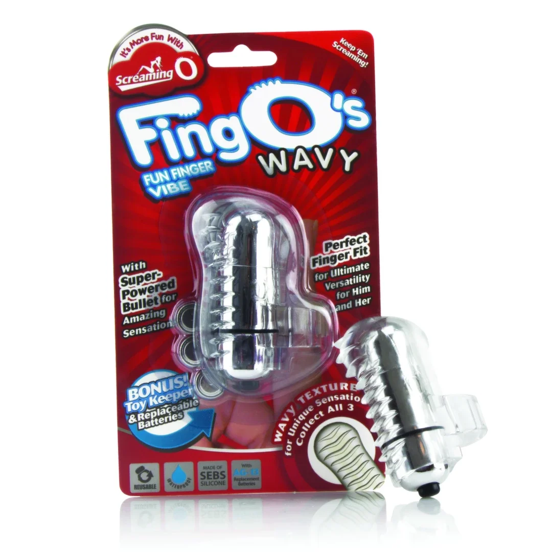 The Screaming O FingO Wavy Clear - dyskretna nakładka wibrująca na palec
