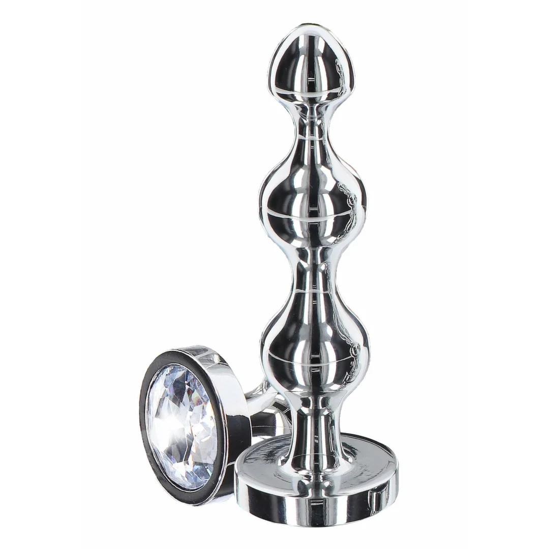 TOYJOY Diamond Star Beads Medium aluminiowy korek z kryształem 3-stopniowy
