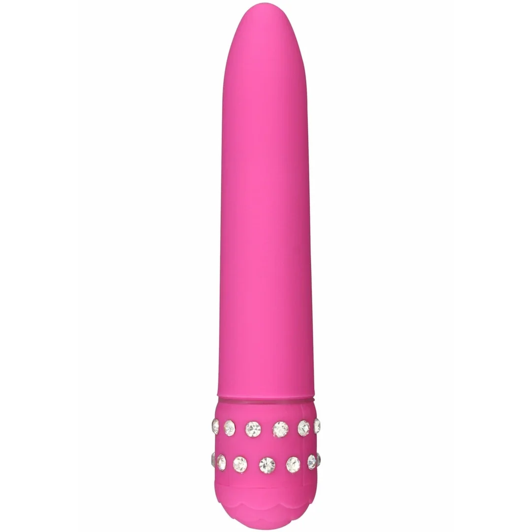 ToyJoy Diamond Superbe Vibrator klasyczny model z kryształkami, srebrny