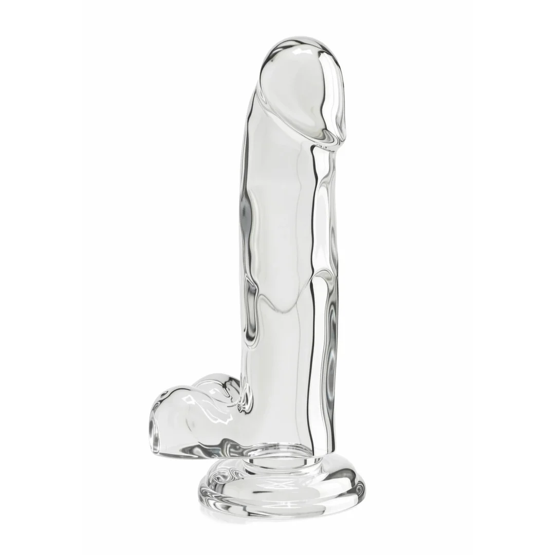 TOYJOY Get Real Clear Dildo TPE 18 cm - przezroczysty, z przyssawką