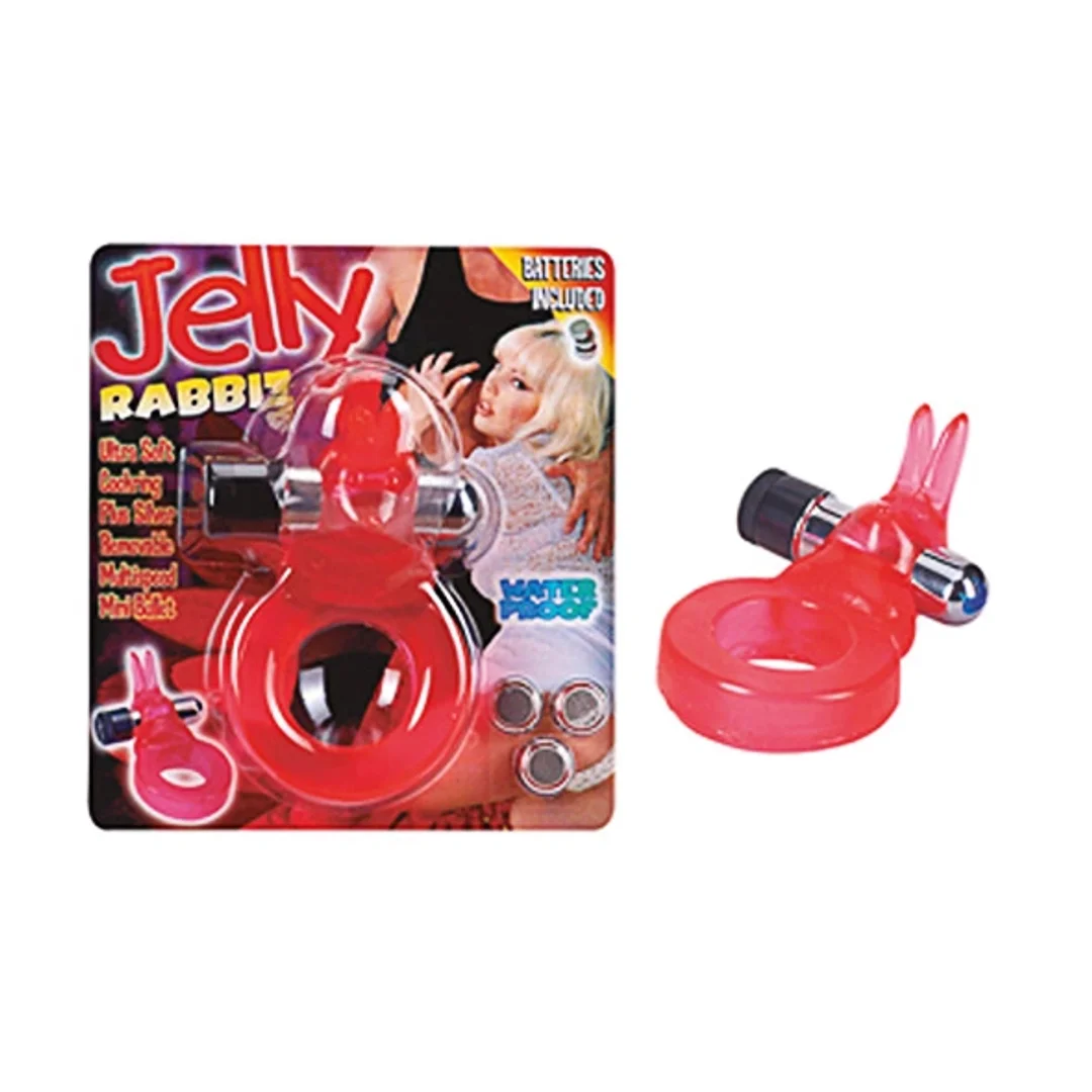 ToyJoy Jelly Rabbit żelowy pierścień intymny z wibracją, wodoodporny