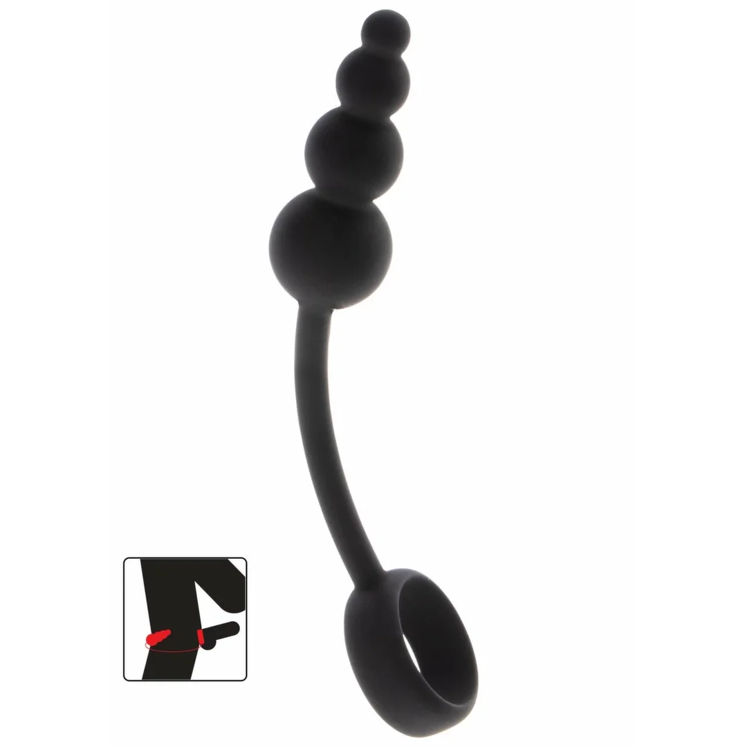 TOYJOY Manpower Anal Plug & Cock Ring silikonowy 2w1 czarny