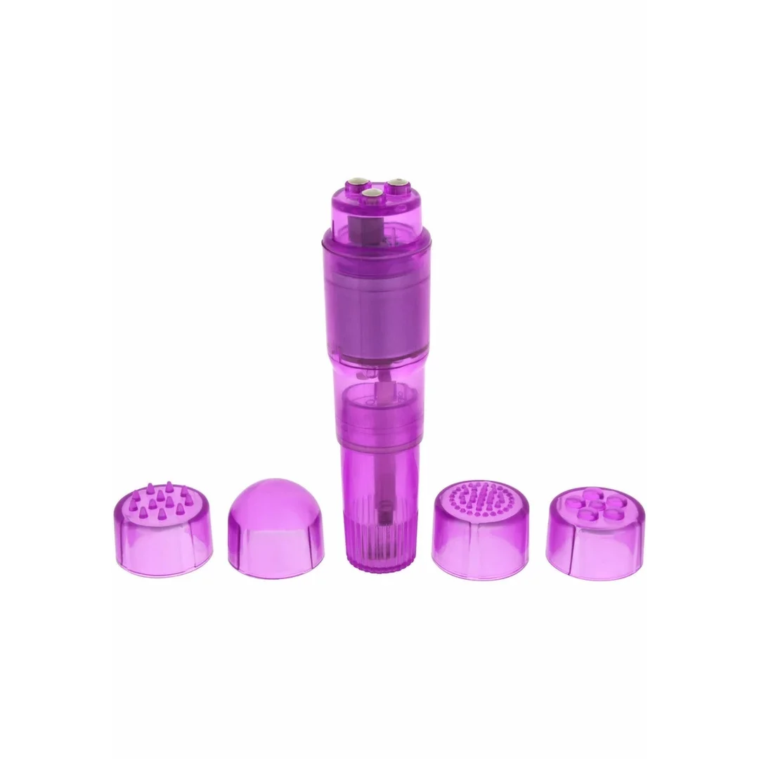 ToyJoy Pocket Rocket kompaktowy masażer z 4 wymiennymi nakładkami 8713221438782