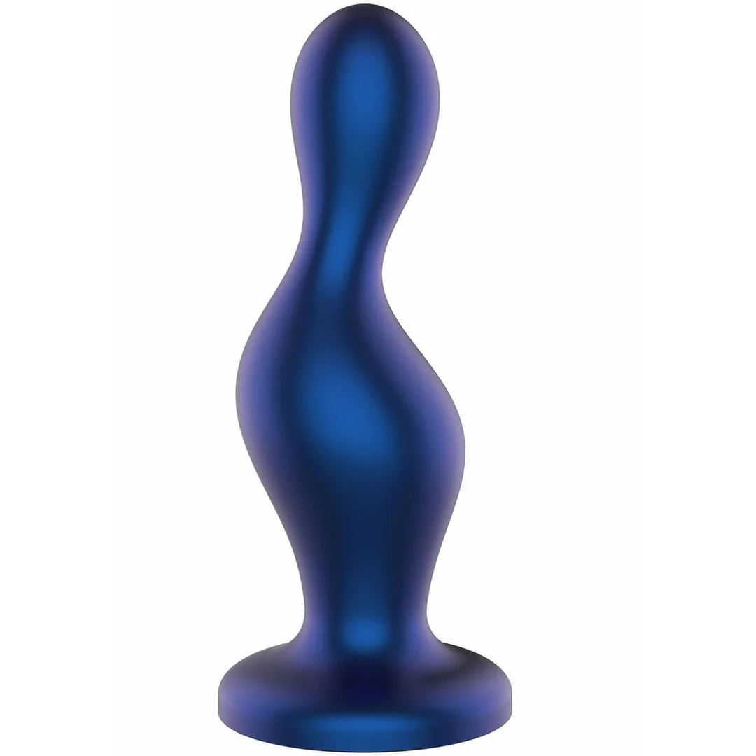 TOYJOY The Hitter Metal Blue - silikonowy korek analny z szeroką bazą