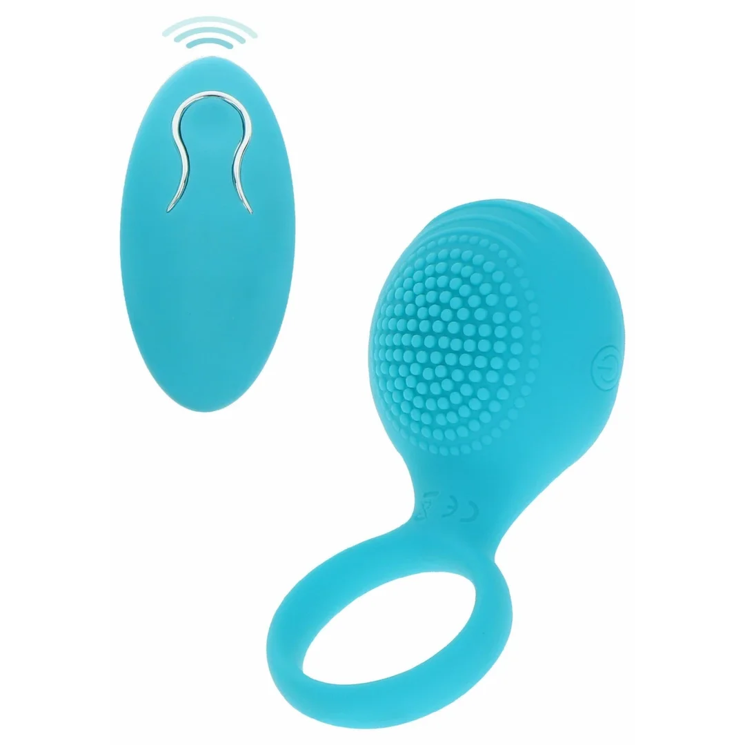 ToyJoy Tickle Brush C-Ring silikonowy pierścień wibrujący z wypustkami