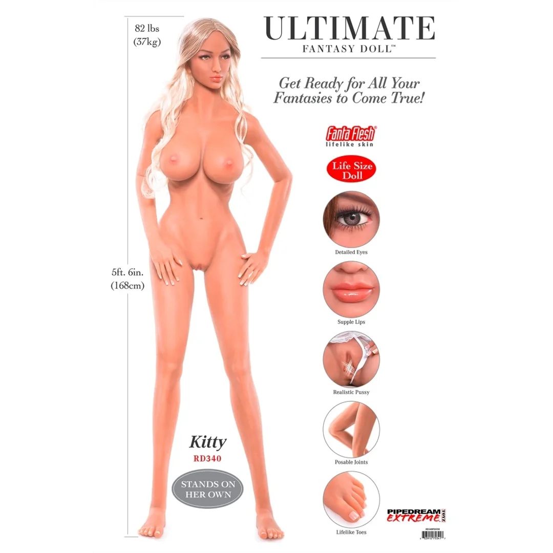Ultimate Fantasy Dolls Kitty 168 cm 3D Twarz, Włosy Blond, Fanta Flesh