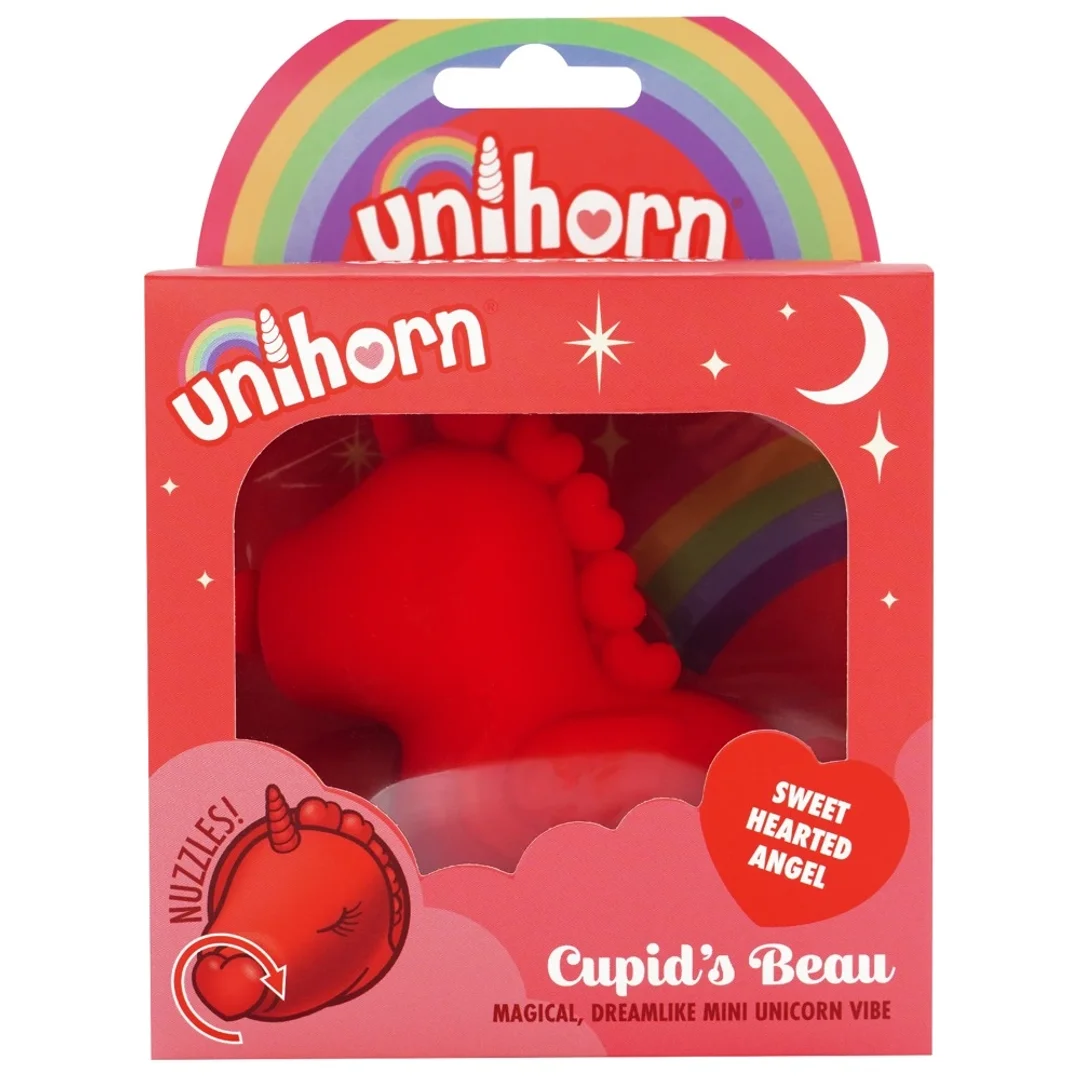 Unihorn Cupids Beau - wibrator silikonowy z ruchomym językiem serce 9 cm