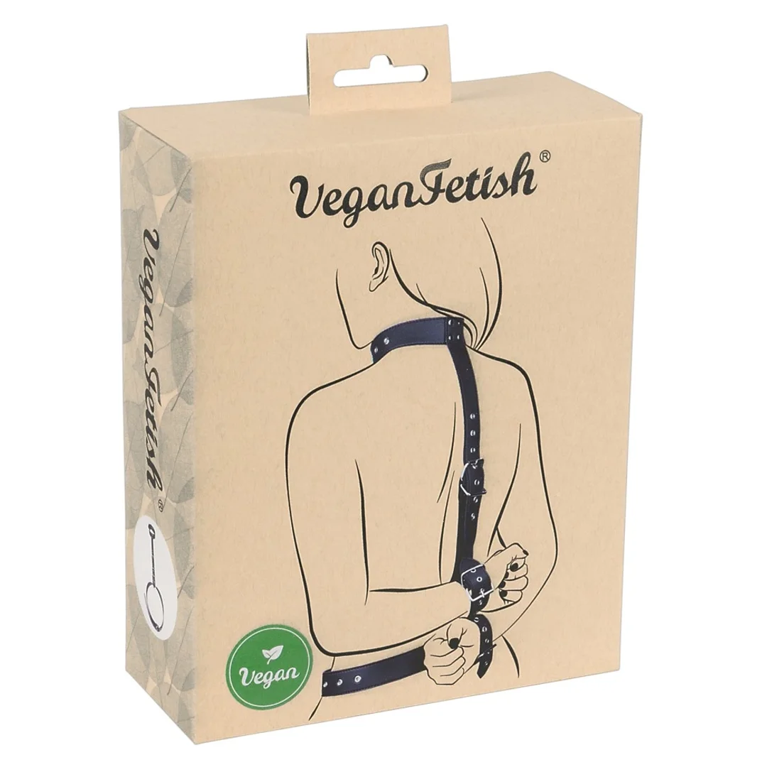 Vegan Fetish zestaw regulowany: mankiet na szyję, pas taliowy, kajdanki PU