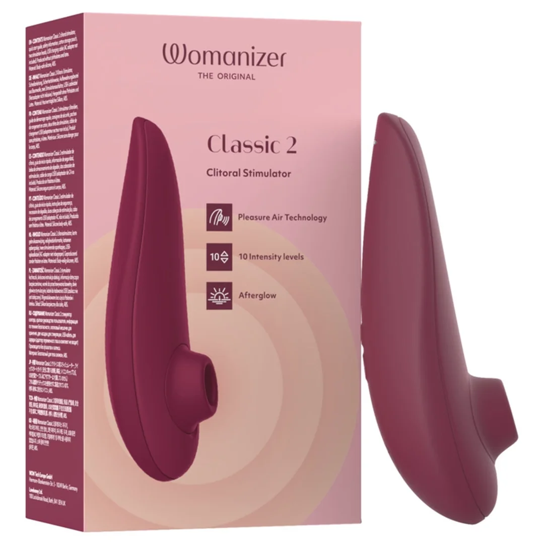 Womanizer Classic 2 Bordeaux - stymulator bezdotykowy, 10 poziomow, IPX7
