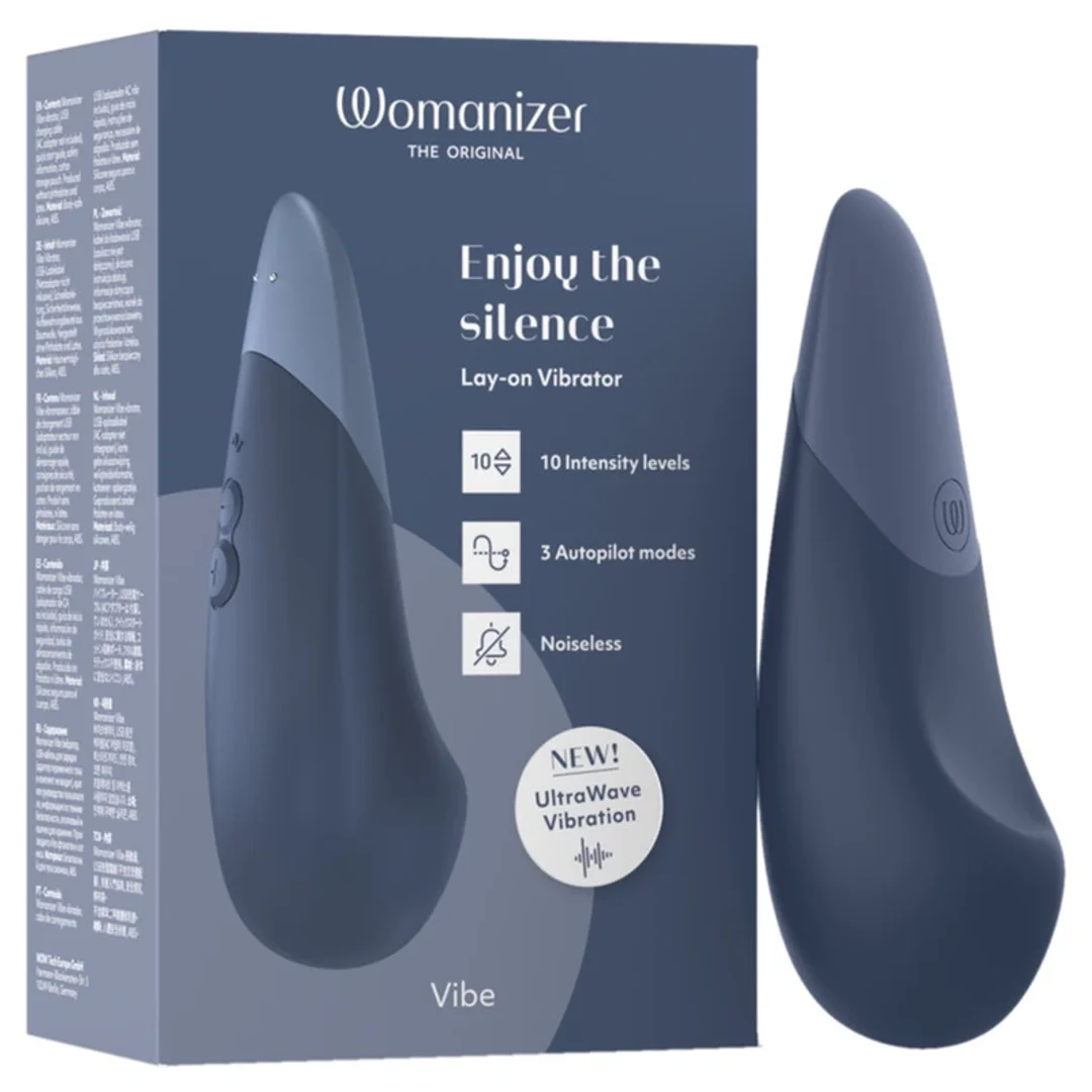 Womanizer Vibe Lay-On - cichy model wibrujący, ciemnoniebieski, IPX7