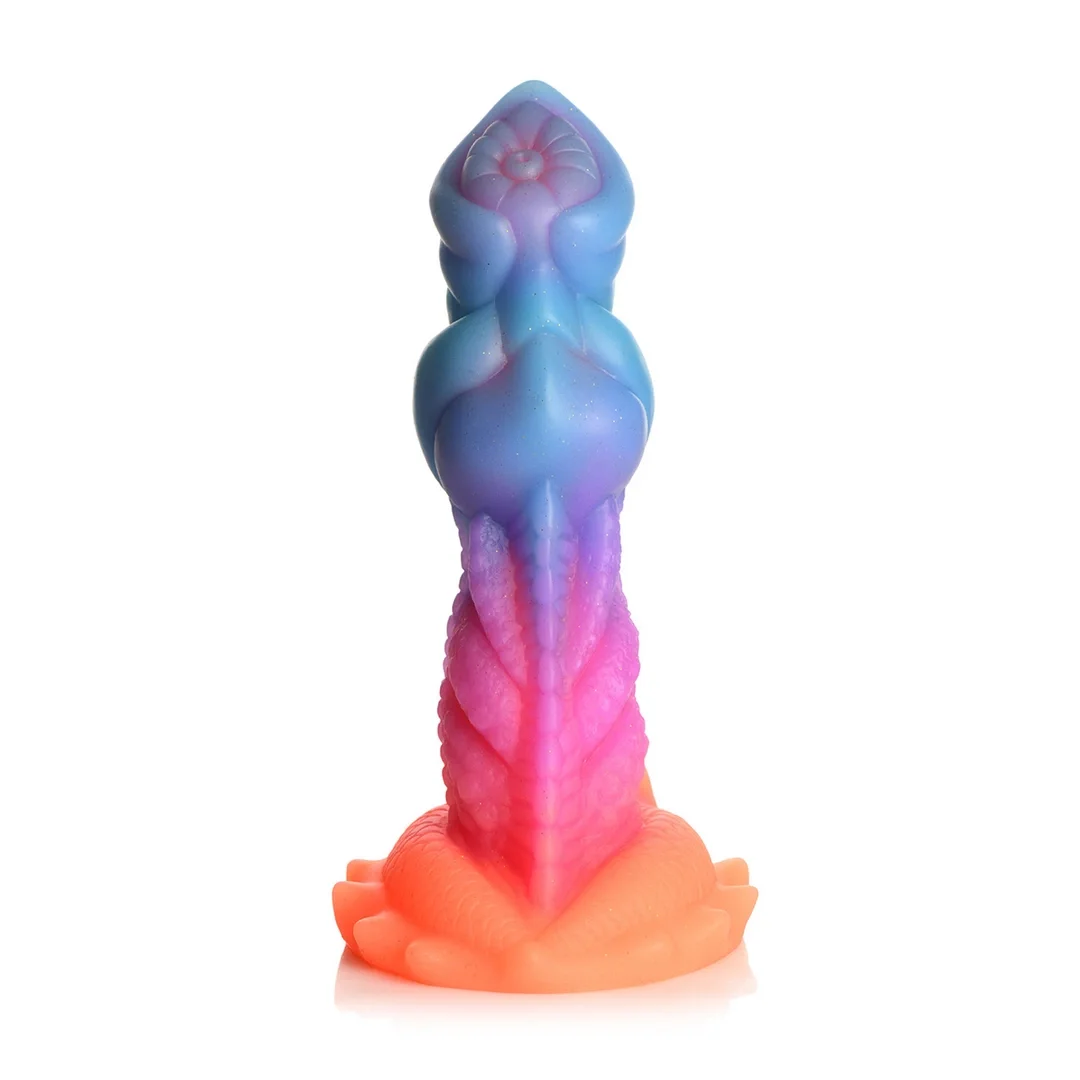 XR Brands Aqua Cock silikonowa figurka świecąca w ciemności 20 cm