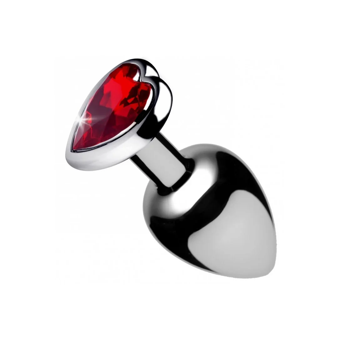 XR Brands Booty Sparks korek anatomiczny aluminium serce duży czerwony