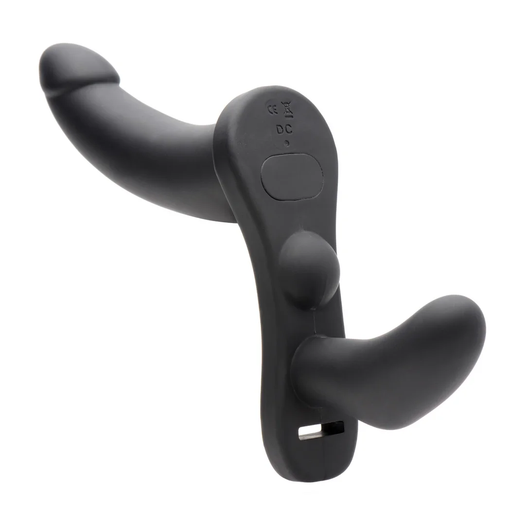 XR Brands Double Take uprząż z podwojnym systemem wibracji i pilotem