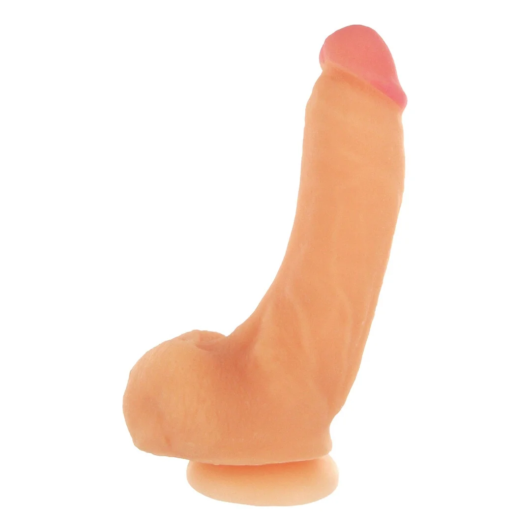 XR Brands George model z przyssawką 22 cm, powierzchnia TPR, jasny