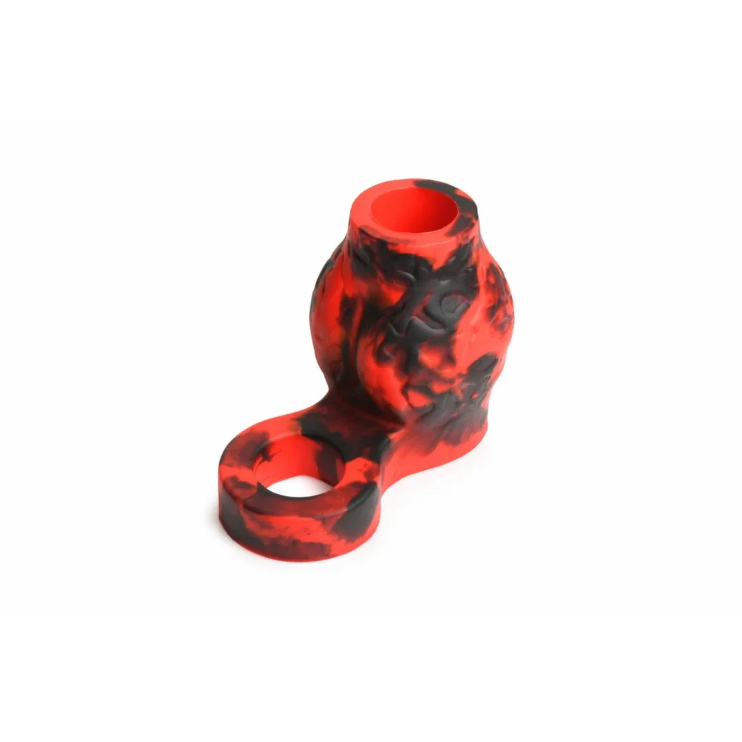XR Brands Hell Hound Red - anatomiczny pierścień z systemem rozciągającym