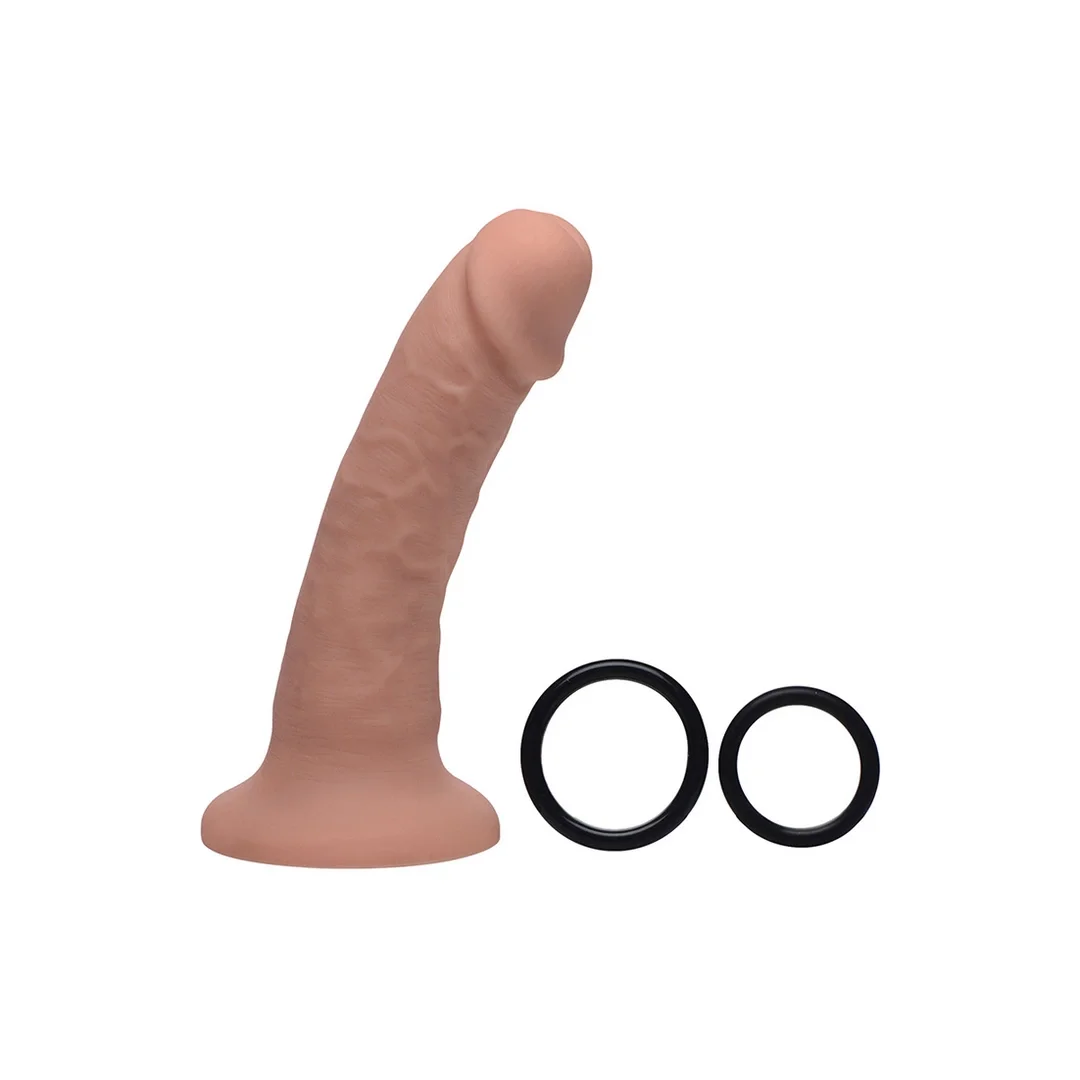 XR Brands Strap-On silikonowy zestaw z uprzężą 18 cm, podwojna gęstość