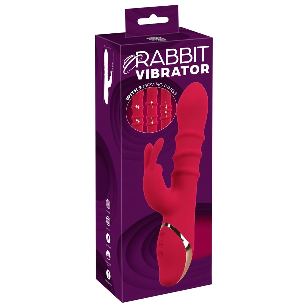 You2Toys Podwojny Wibrator Kroliczek 3 Ruchome Pierścienie Wodoodporny
