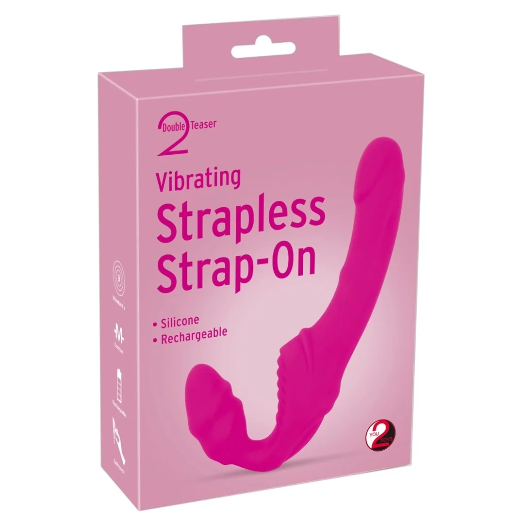 You2Toys Strapless Strap-On 2w1 Rożowy - Wibrujący, Bez Uprzęży, 21,8 cm