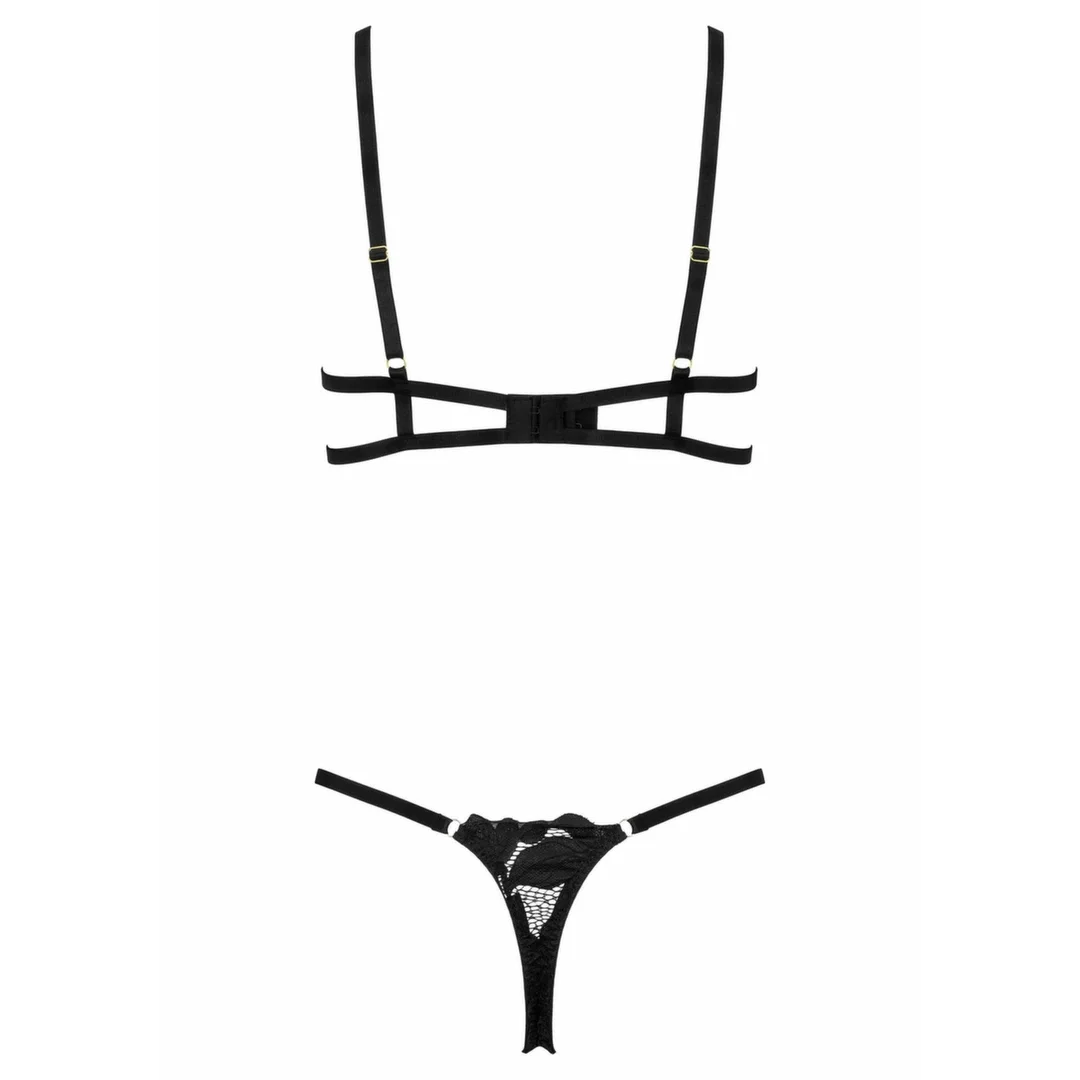 2 Pcs Set TP103 komplet bielizny koronkowej z regulacją, czarny — zdjęcie 2