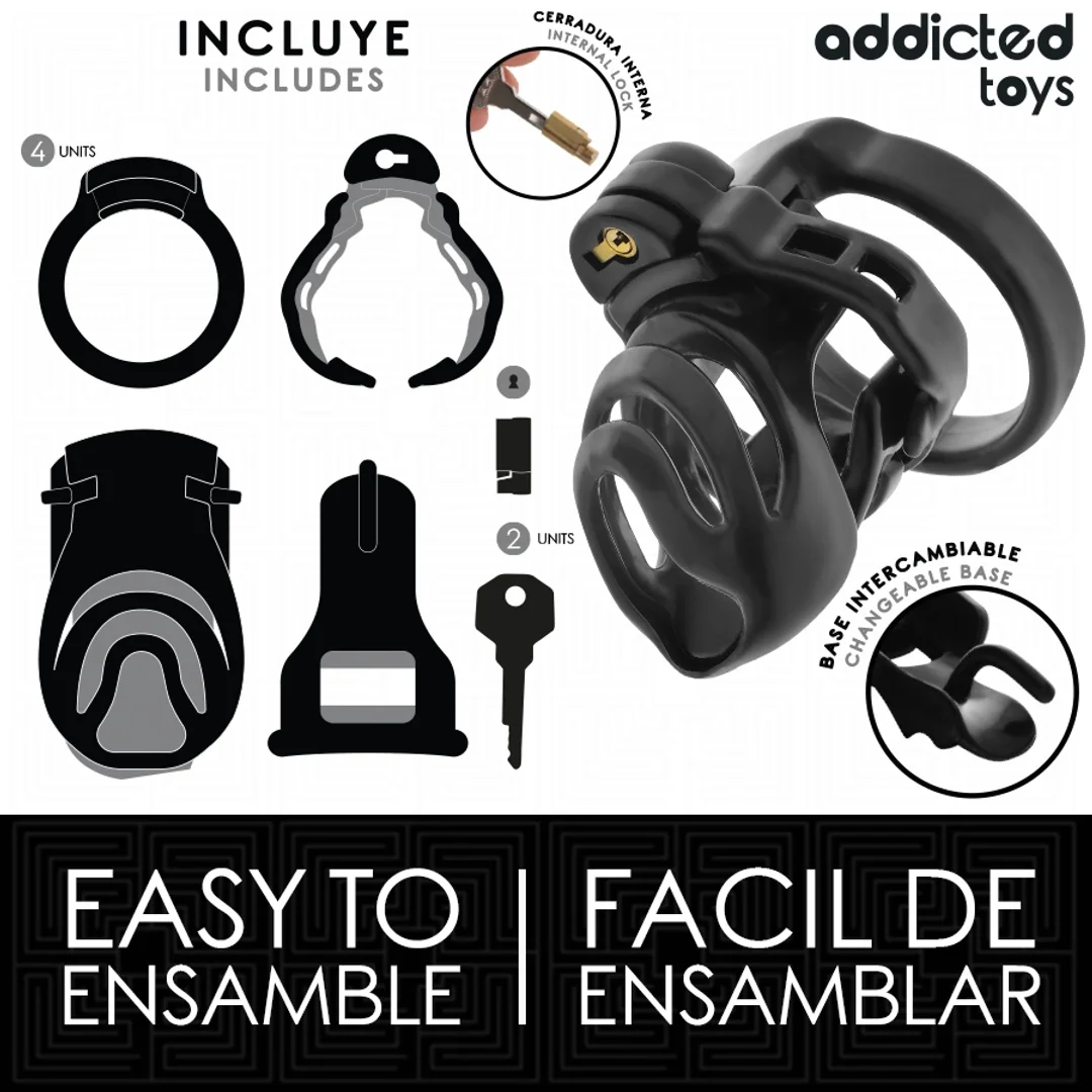 Addicted Toys Locked Eternal Lock system kontroli 9 cm, 4 pierścienie — zdjęcie 4