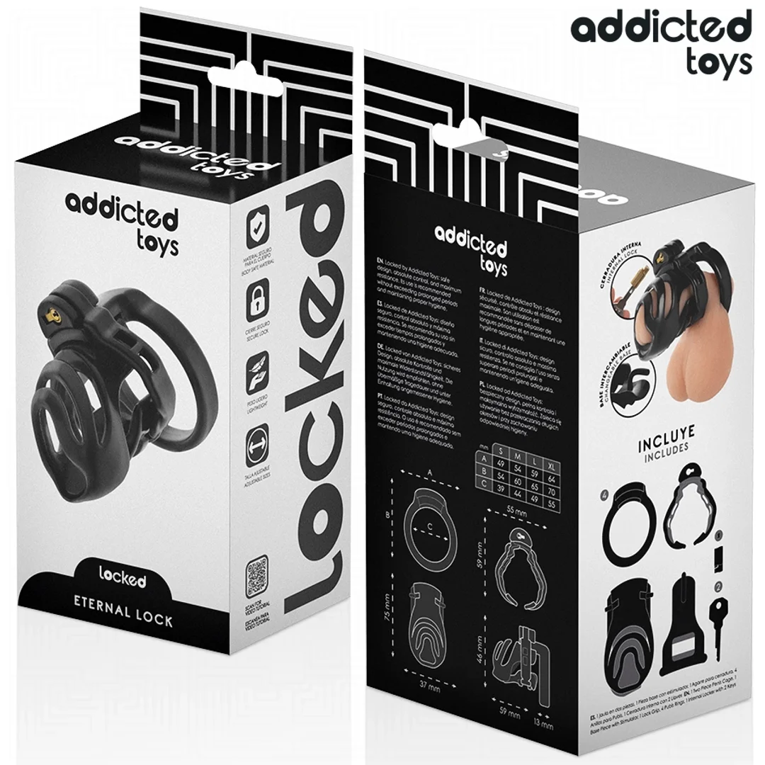 Addicted Toys Locked Eternal Lock system kontroli 9 cm, 4 pierścienie — zdjęcie 6